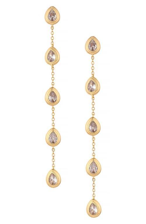 Ettika Crystal Teardrop Linear Drop Earrings Product Image