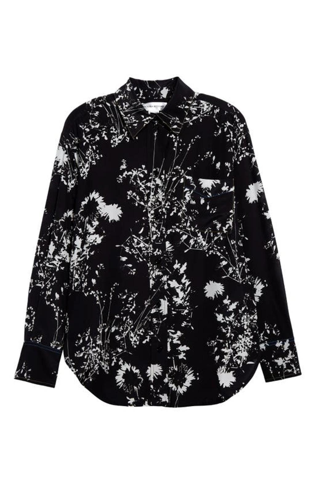 VICTORIA BECKHAM 1323wsh004871b 0 Floral Negative Black White In Floral Black White Product Image