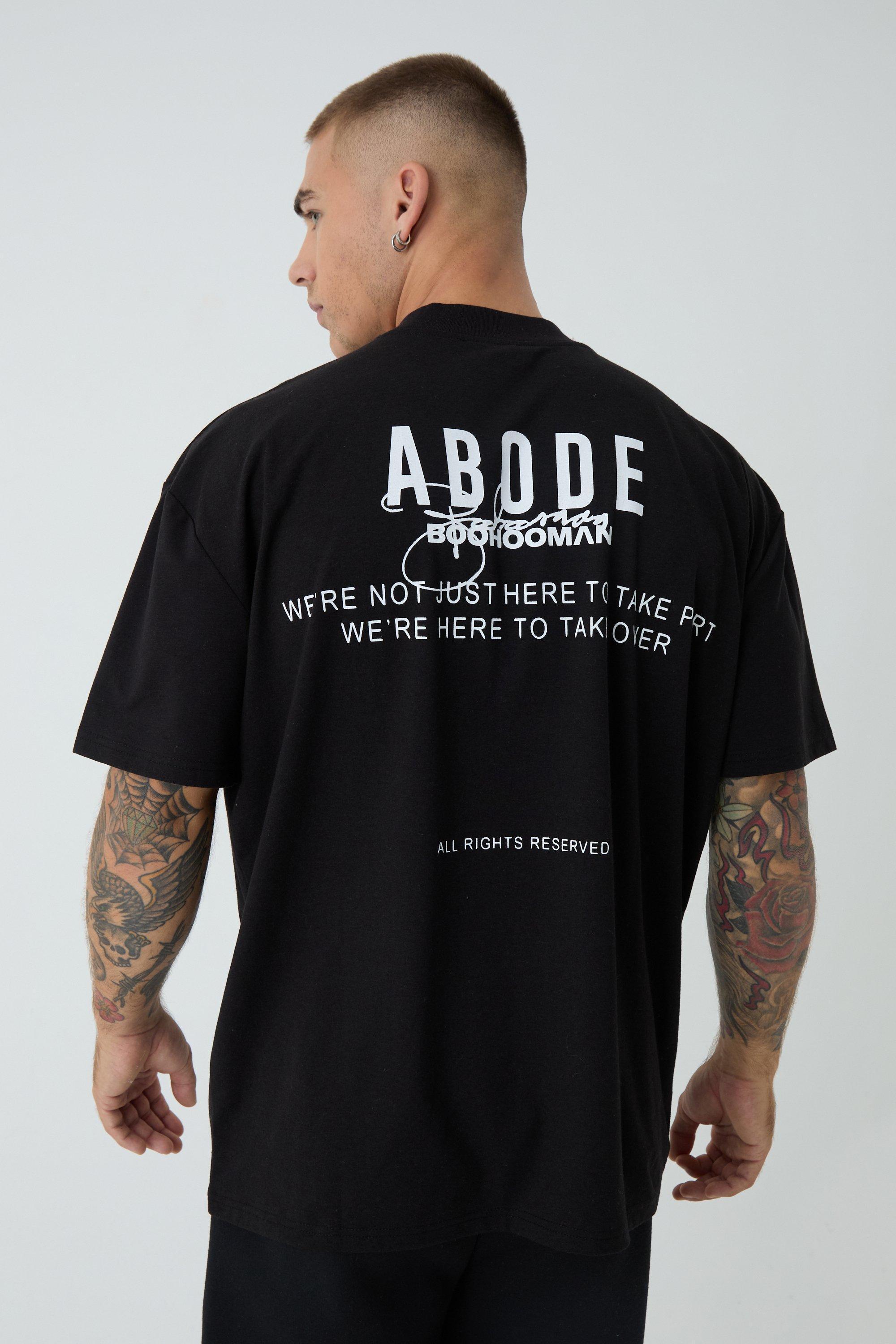 Oversized Extended Neck ABODE T-shirt | boohooMAN USA Product Image