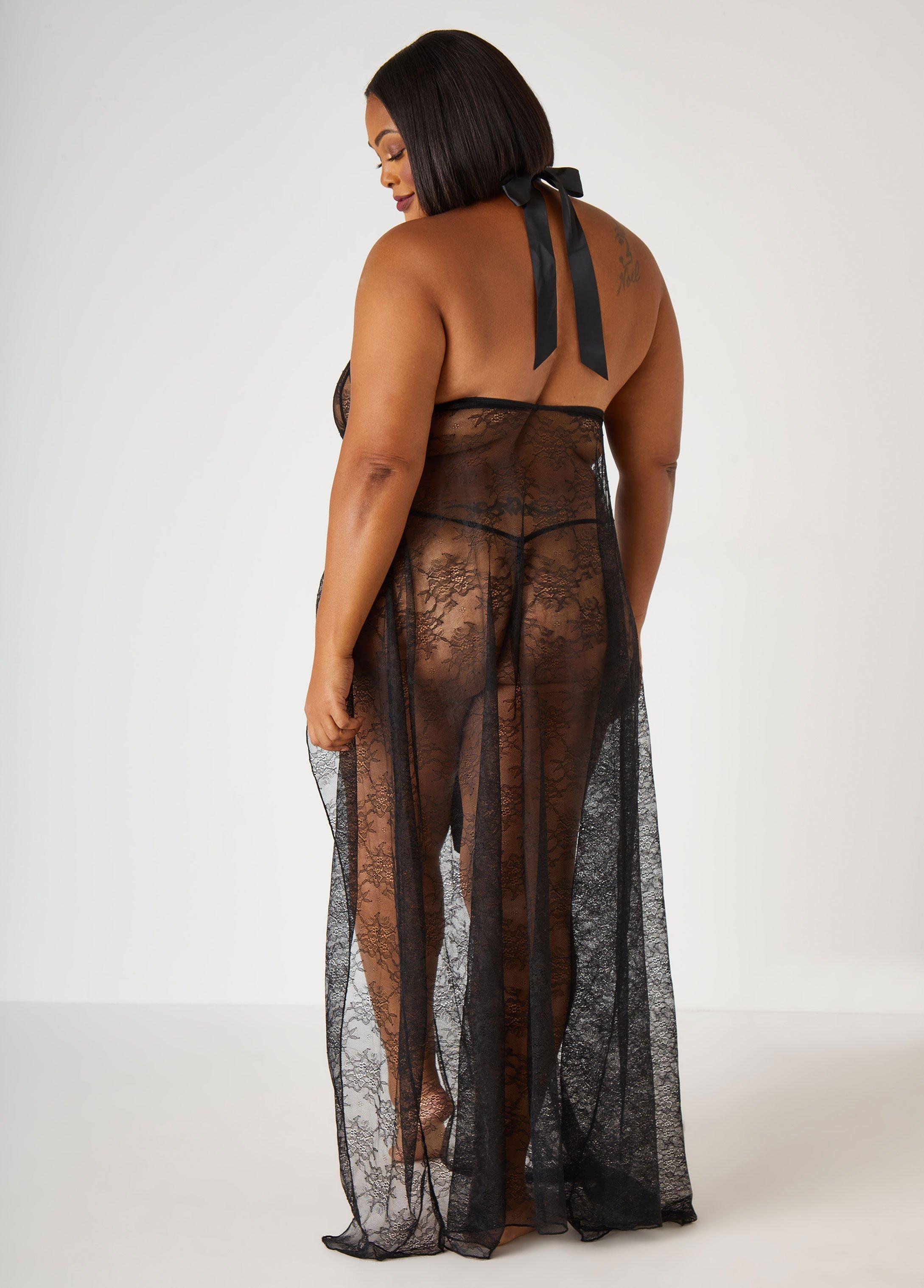 Floral Lace Lingerie Gown Set Product Image