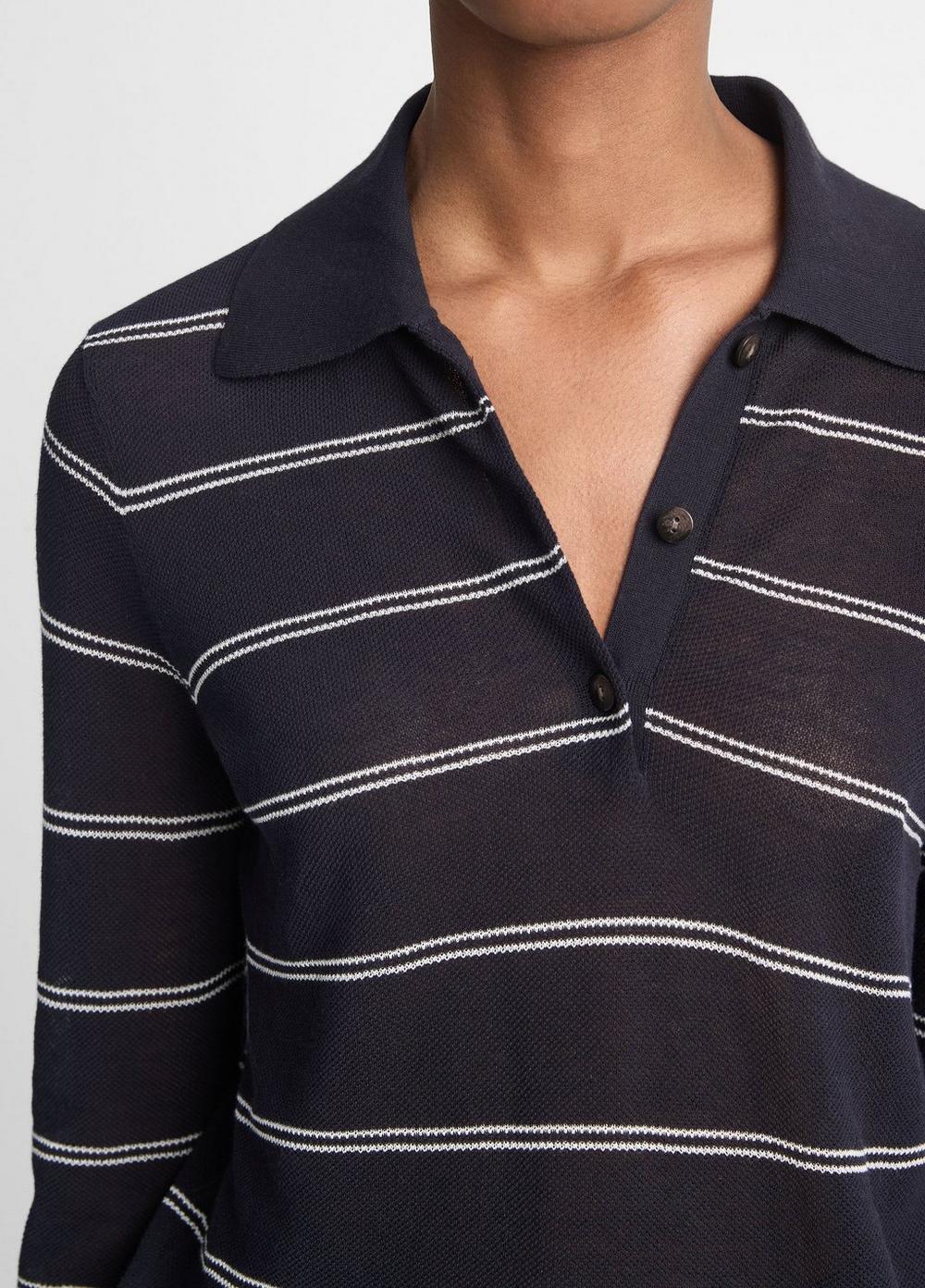 Striped Italian Cotton Piqué Polo Shirt Product Image