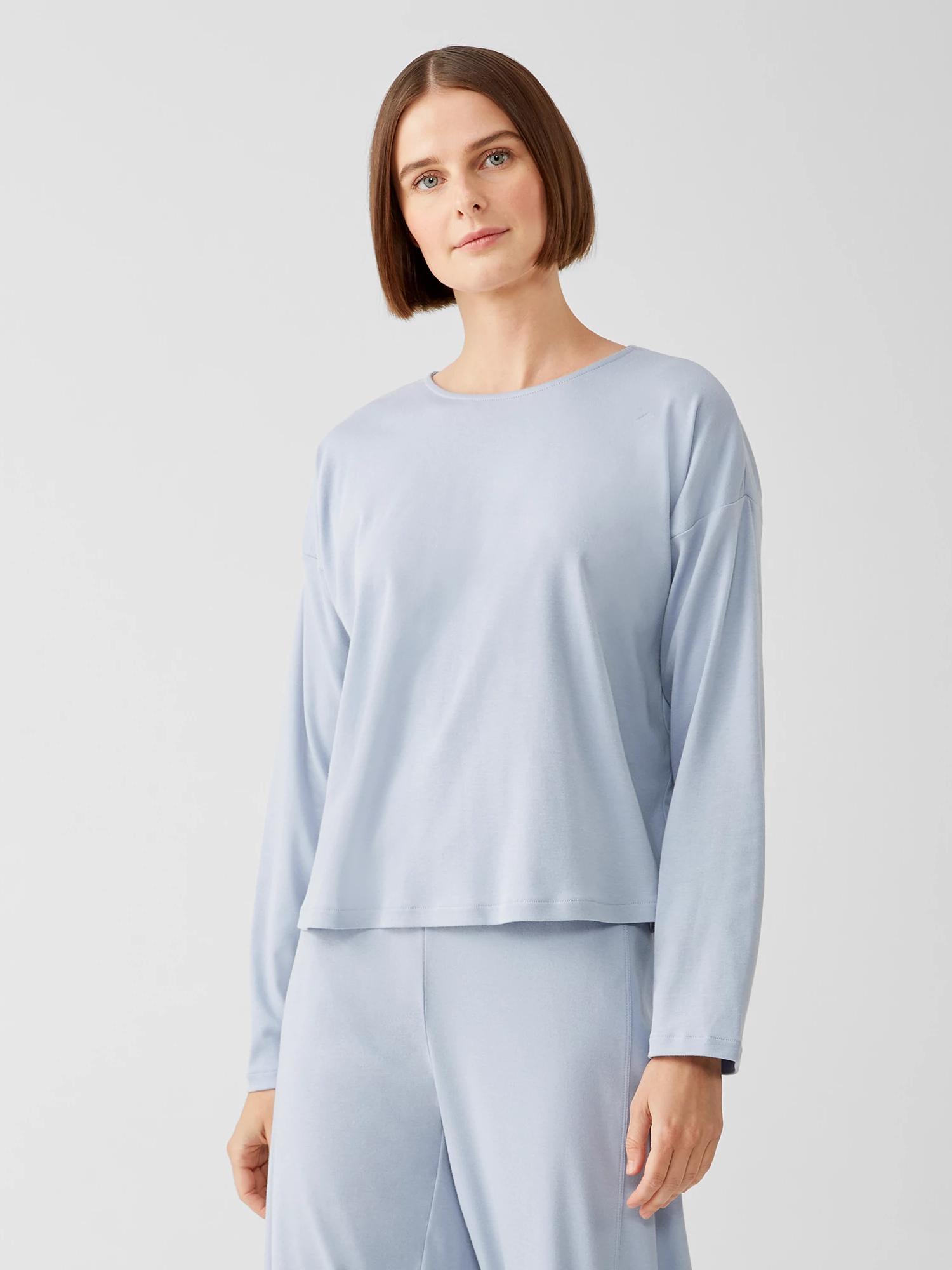 EILEEN FISHER Cozy Organic Cotton Interlock Box-Topfemale Product Image