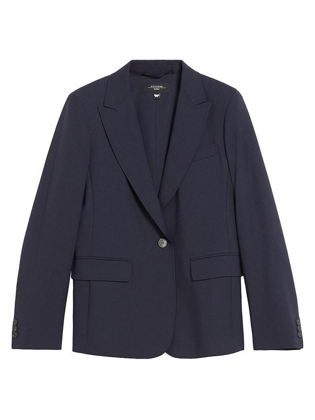 Womens Wool Single-Breasted Blazer Product Image