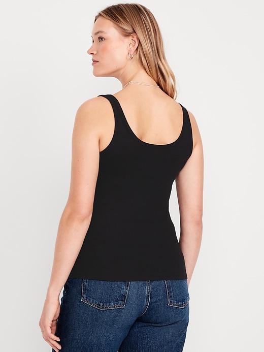 First-Layer Ribbed Scoop-Neck Tank Top Product Image