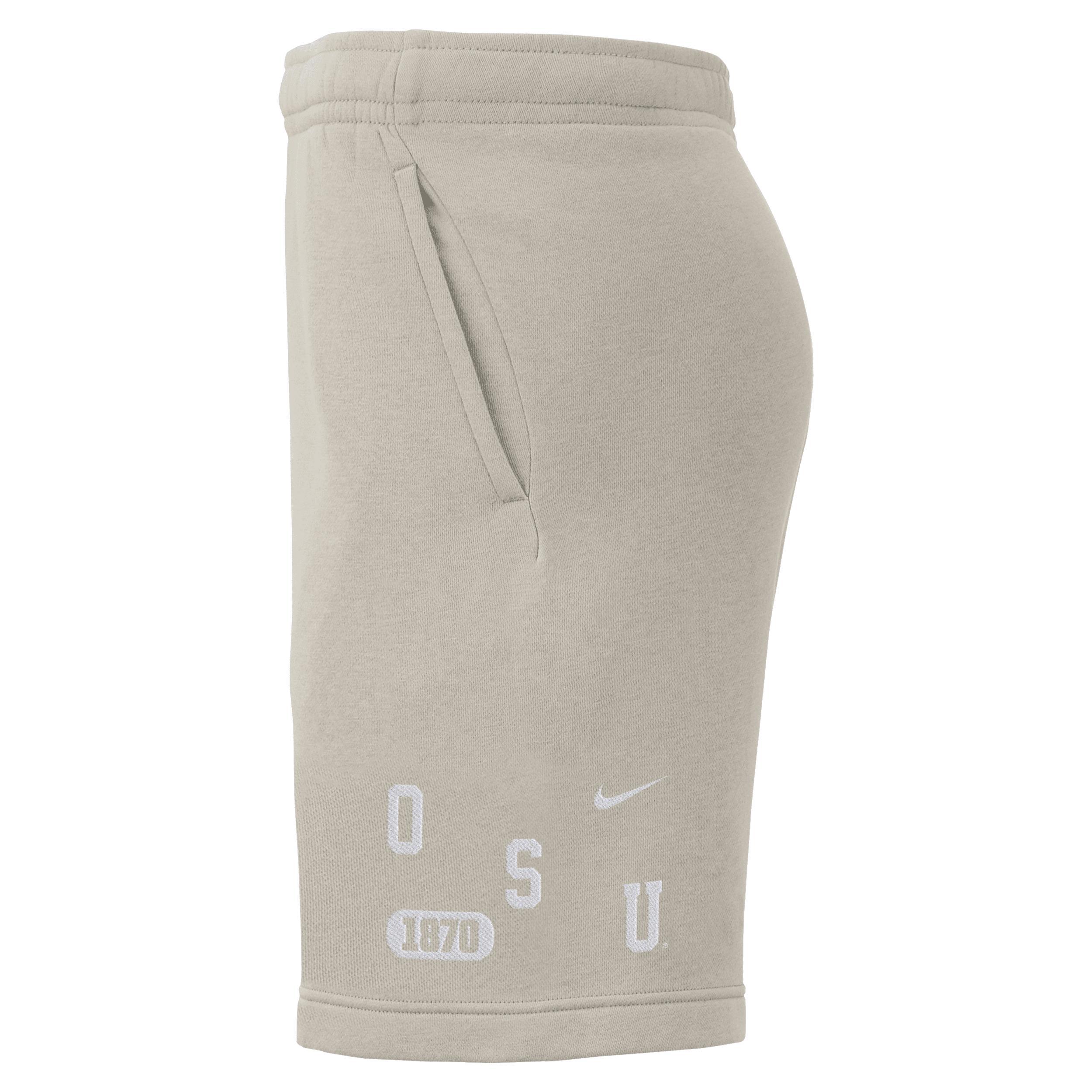 Mens Nike Cream Ohio State Buckeyes Fleece Shorts Product Image