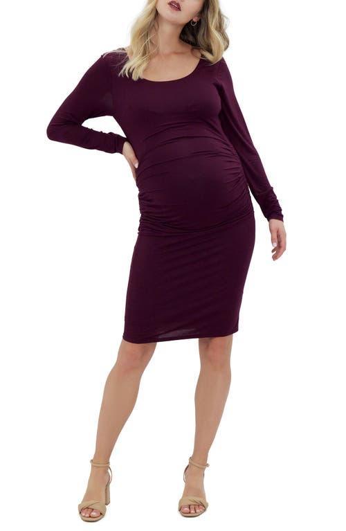 Ingrid & Isabel Side Ruched Long Sleeve Maternity Body-Con Dress Product Image