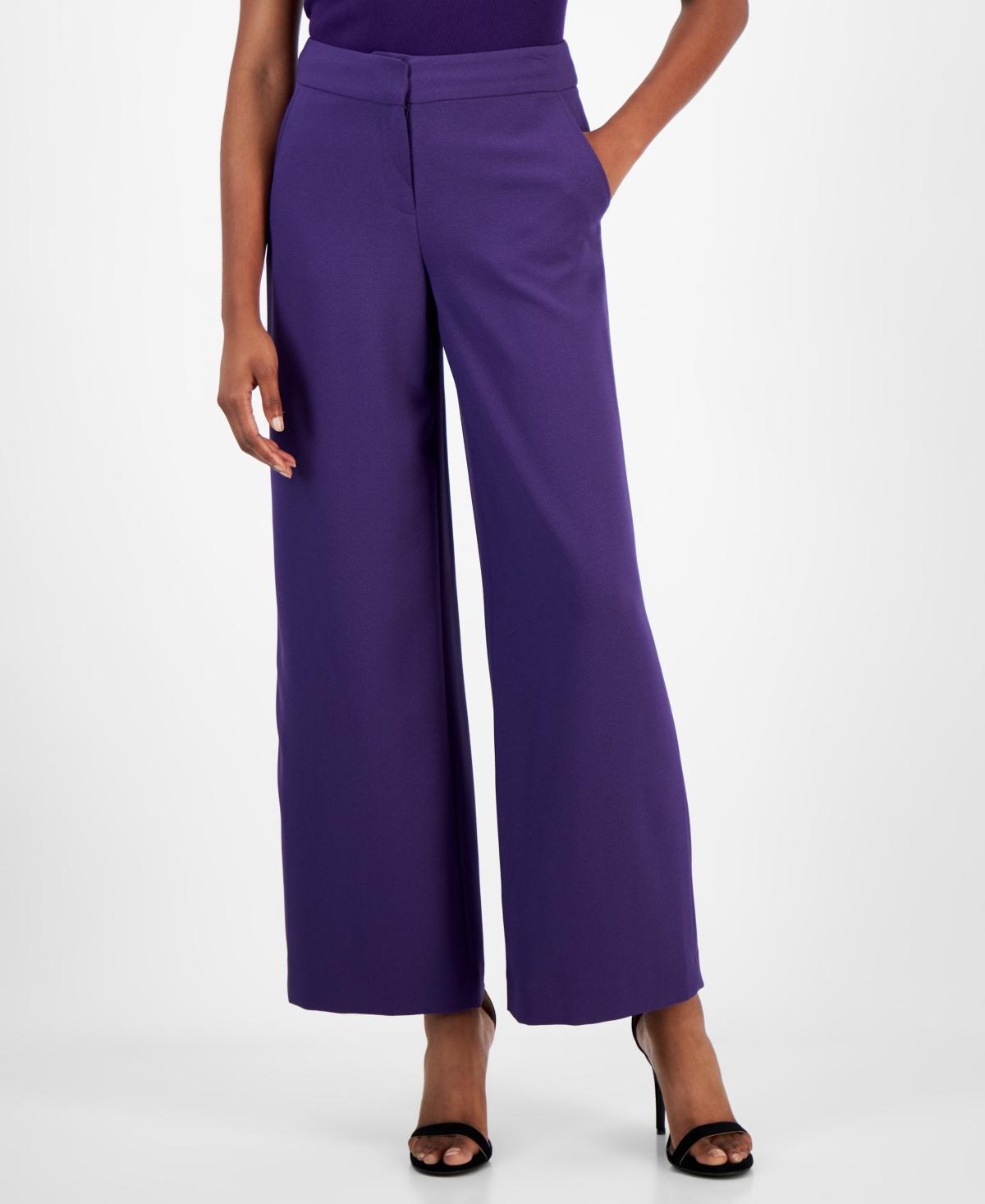 Tahari Asl Womens Wide-Leg Mid-Rise Pants Product Image