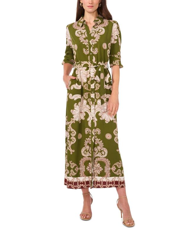 Women's Paisley Tie-Waist Maxi Shirtdress Product Image