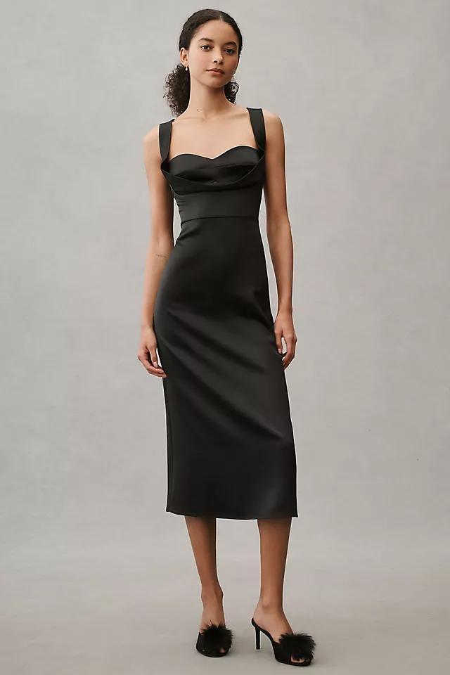 BHLDN Leah Sleeveless Sweetheart Stretch Satin Midi Dress Product Image