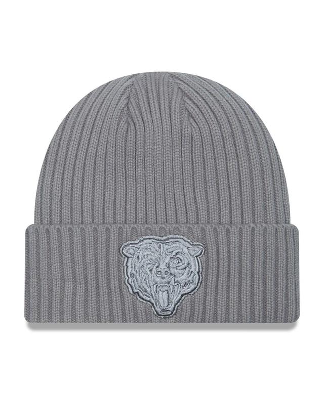 Mens New Era Gray Chicago Bears Color Pack Cuffed Knit Hat, Grey Product Image