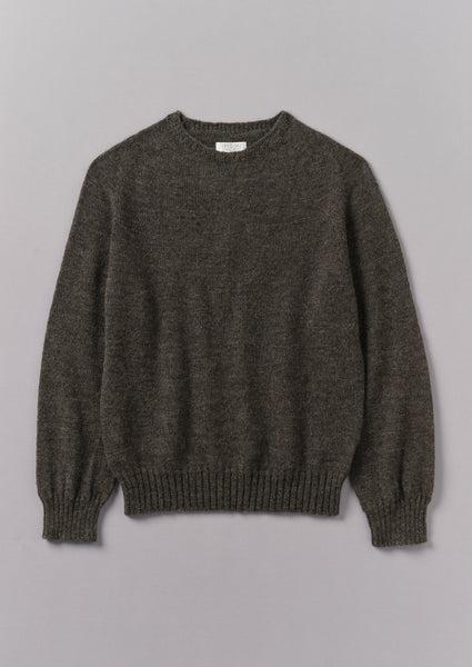 Seamless Shetland Wool Sweater | Grey Product Image