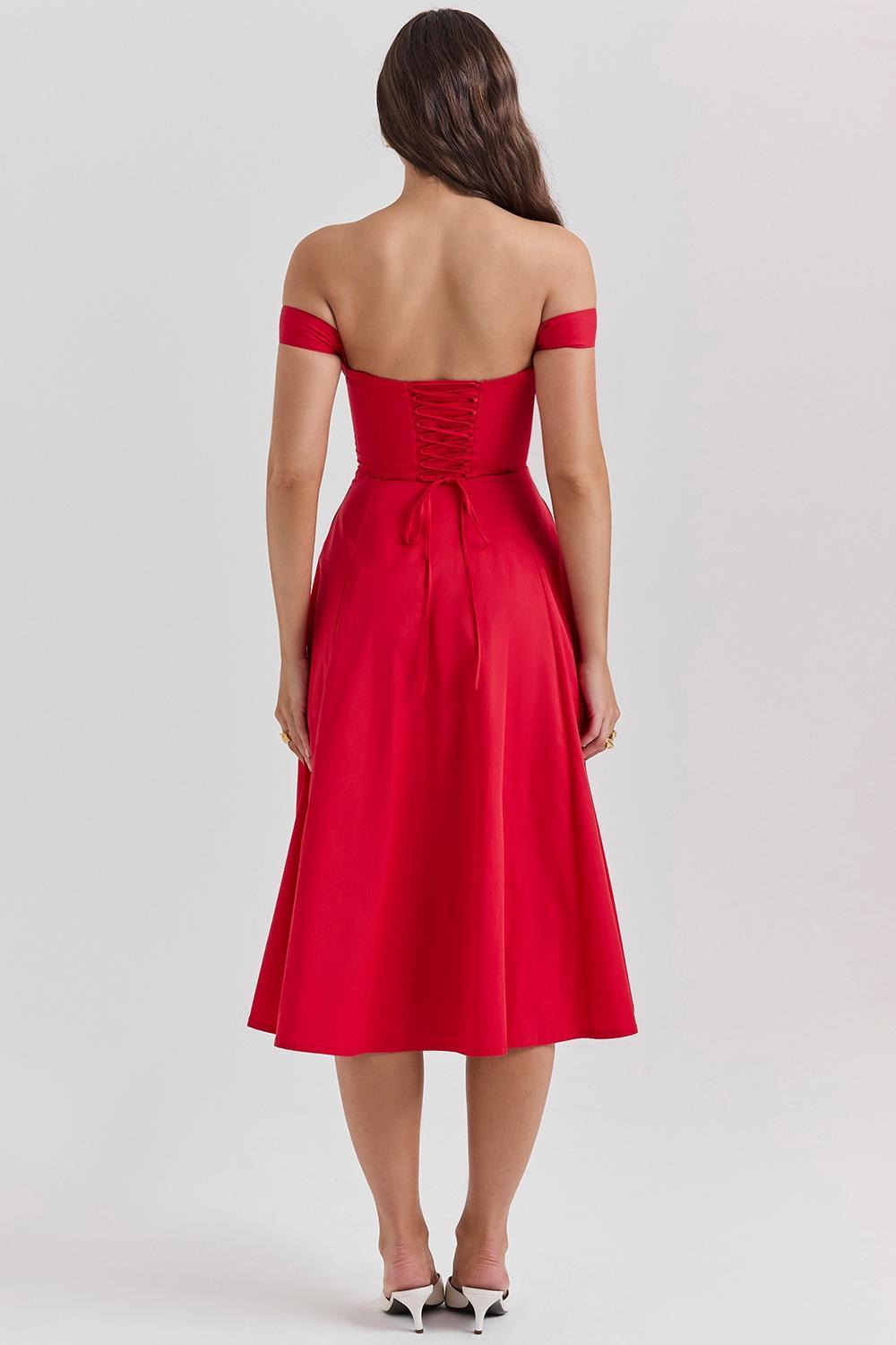 Saira Scarlet Midi Sundress - SALE Product Image