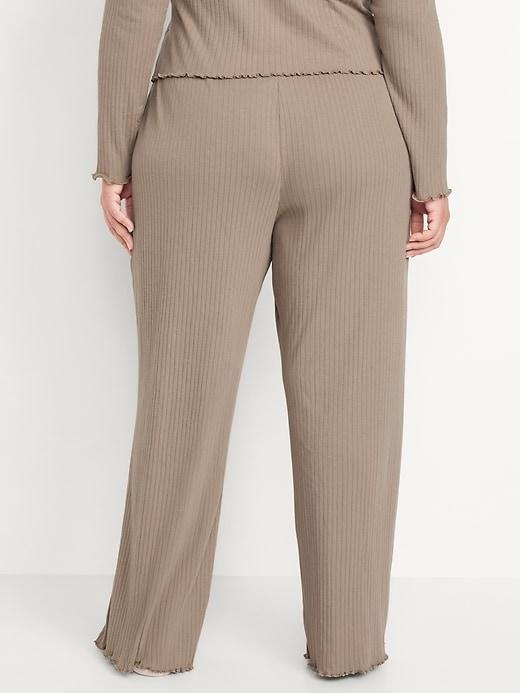 High-Waisted Ribbed Pajama Pants product image