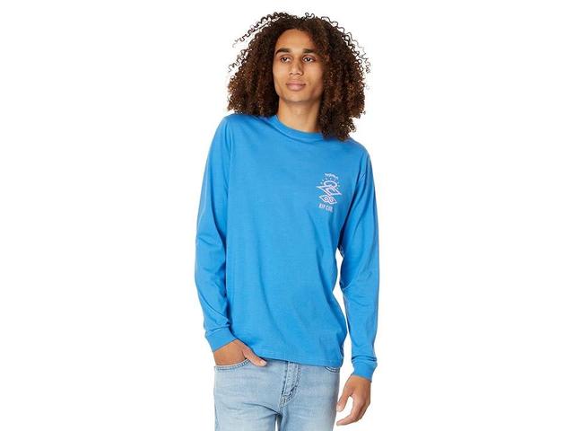 Rip Curl Search Icon Long Sleeve Tee (Cobalt) Men's T Shirt Product Image