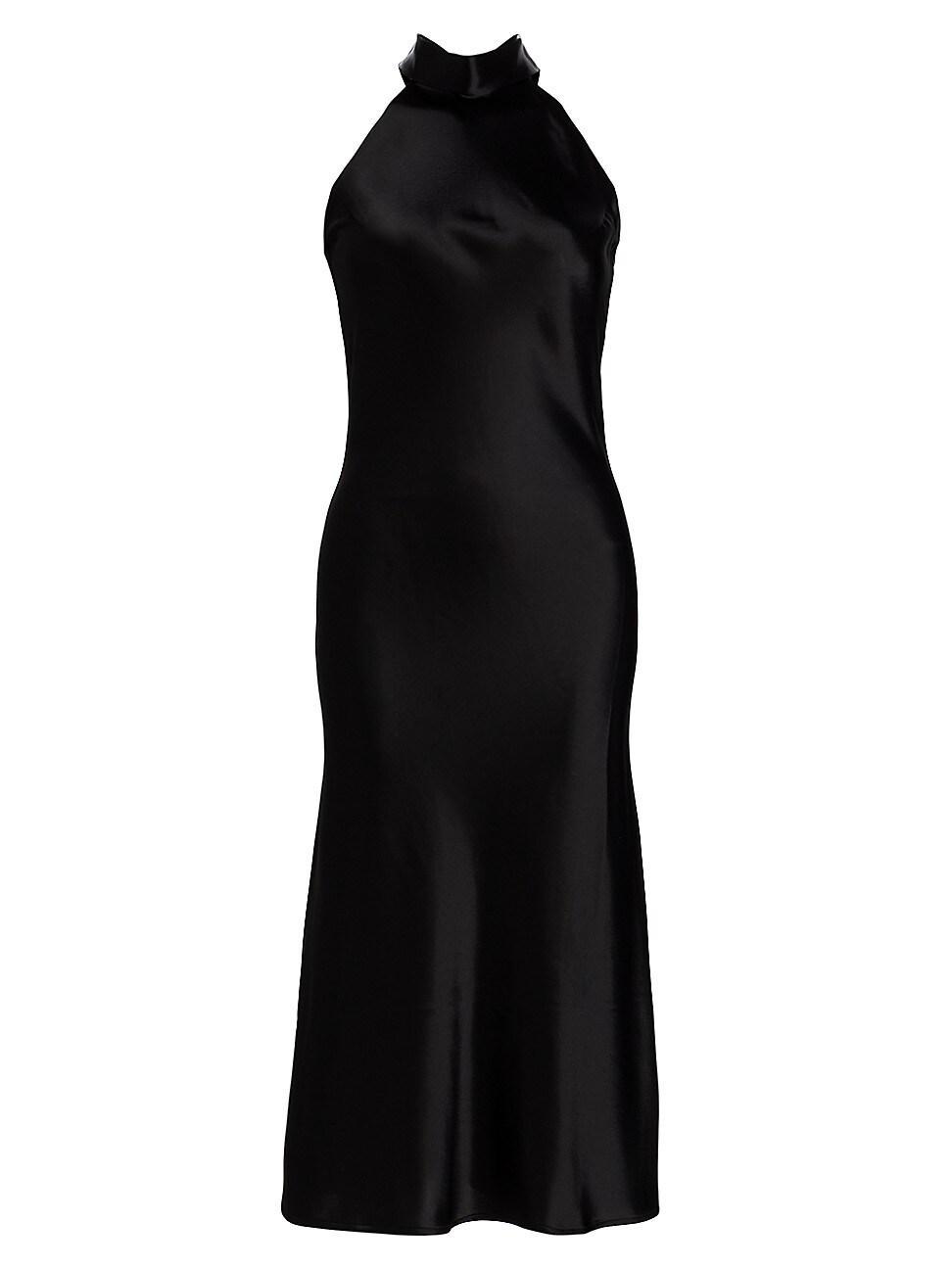 Womens Sienna Satin Halter Neck Gown Product Image