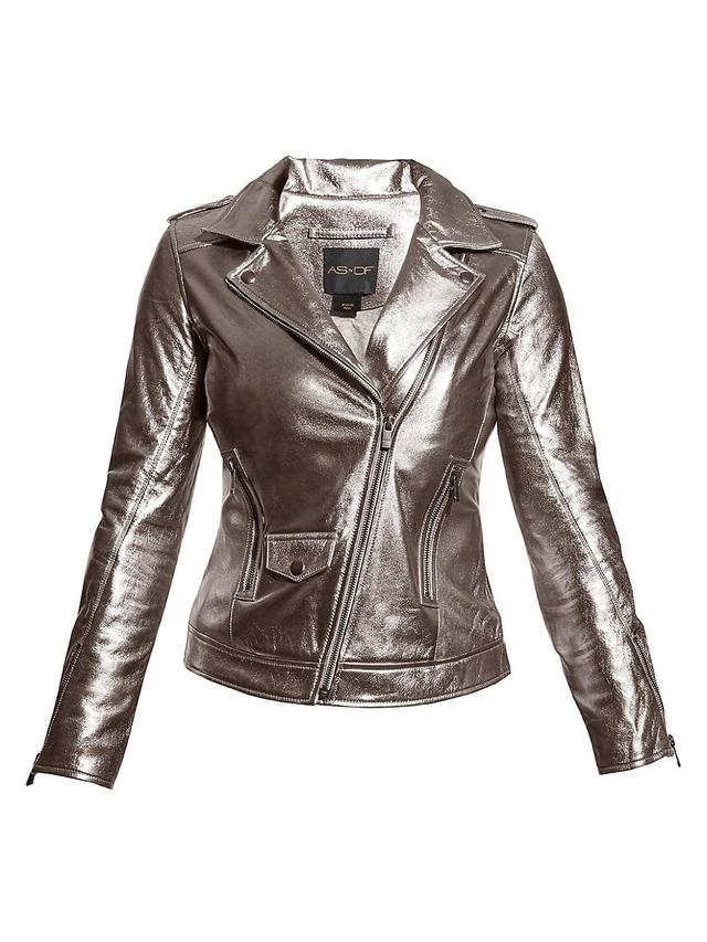 Womens Cult Upcycled Leather Jacket Product Image