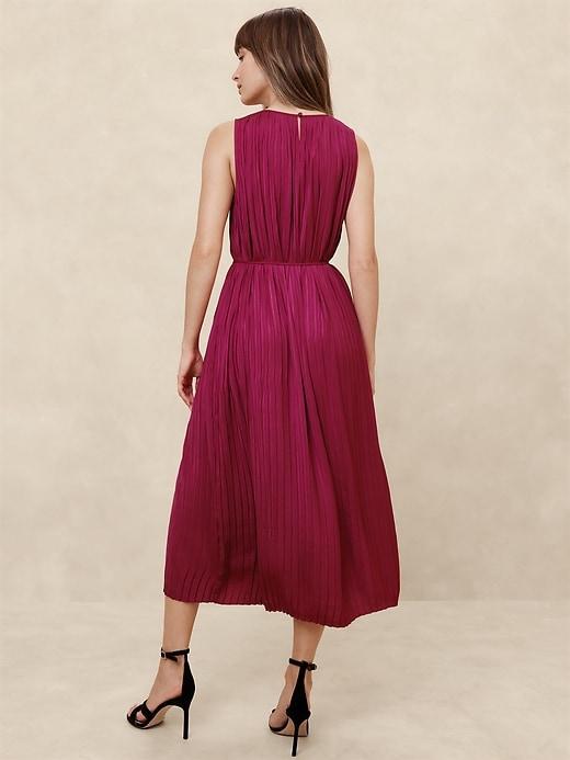 Crystal Pleated Midi Dress Product Image