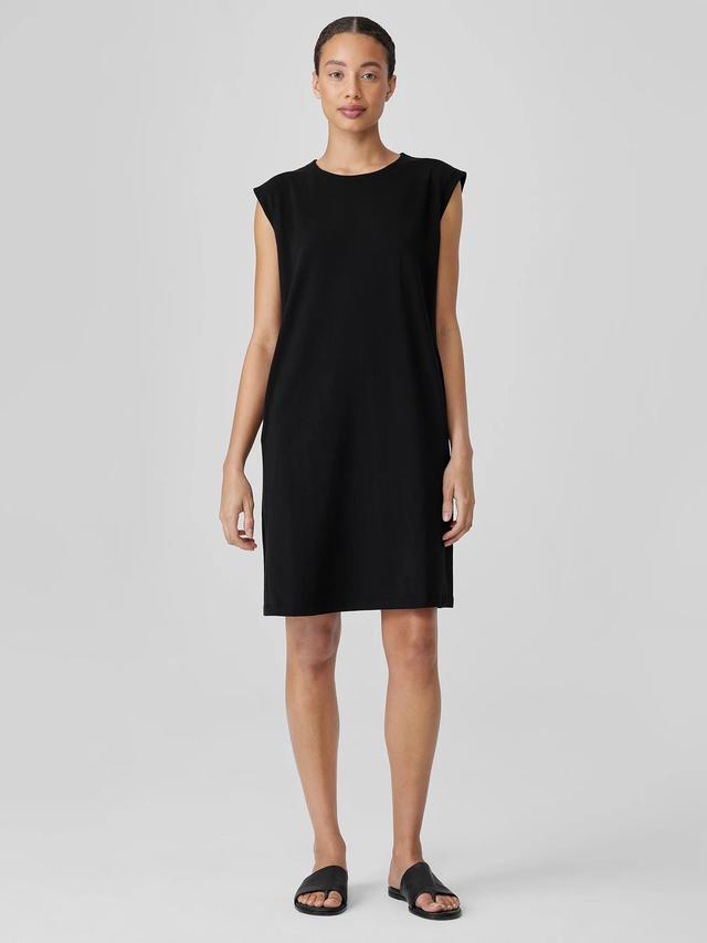 EILEEN FISHER Pima Cotton Stretch Jersey Round Neck Dressfemale Product Image