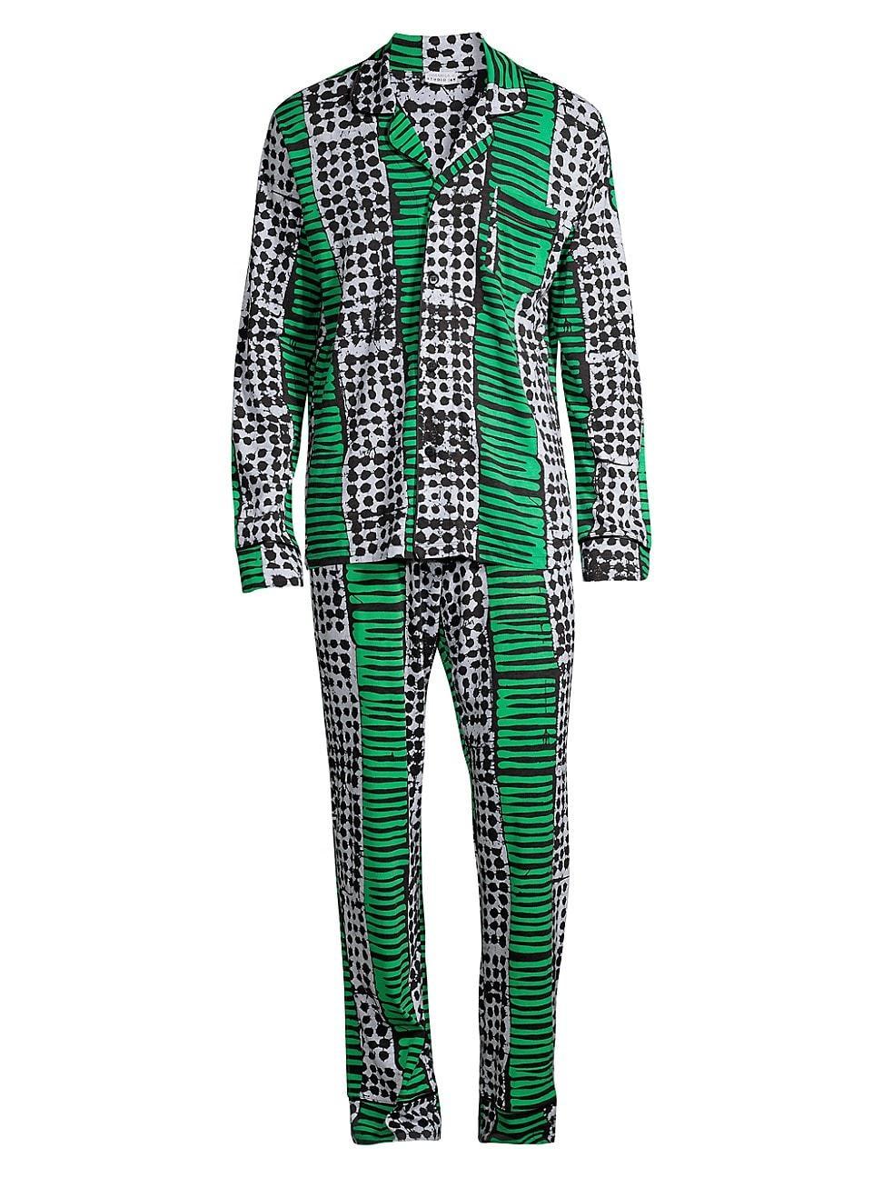 Mens Bella Abstract Cotton-Blend Pajamas Product Image