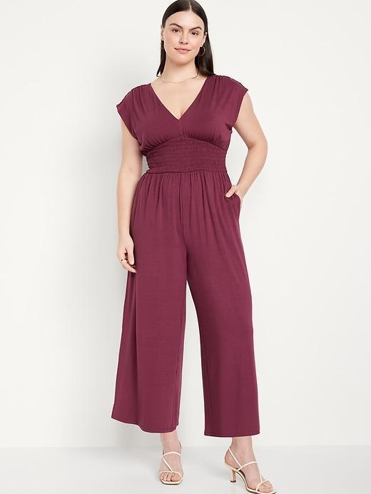 Waist-Defined Shirred Jumpsuit Product Image