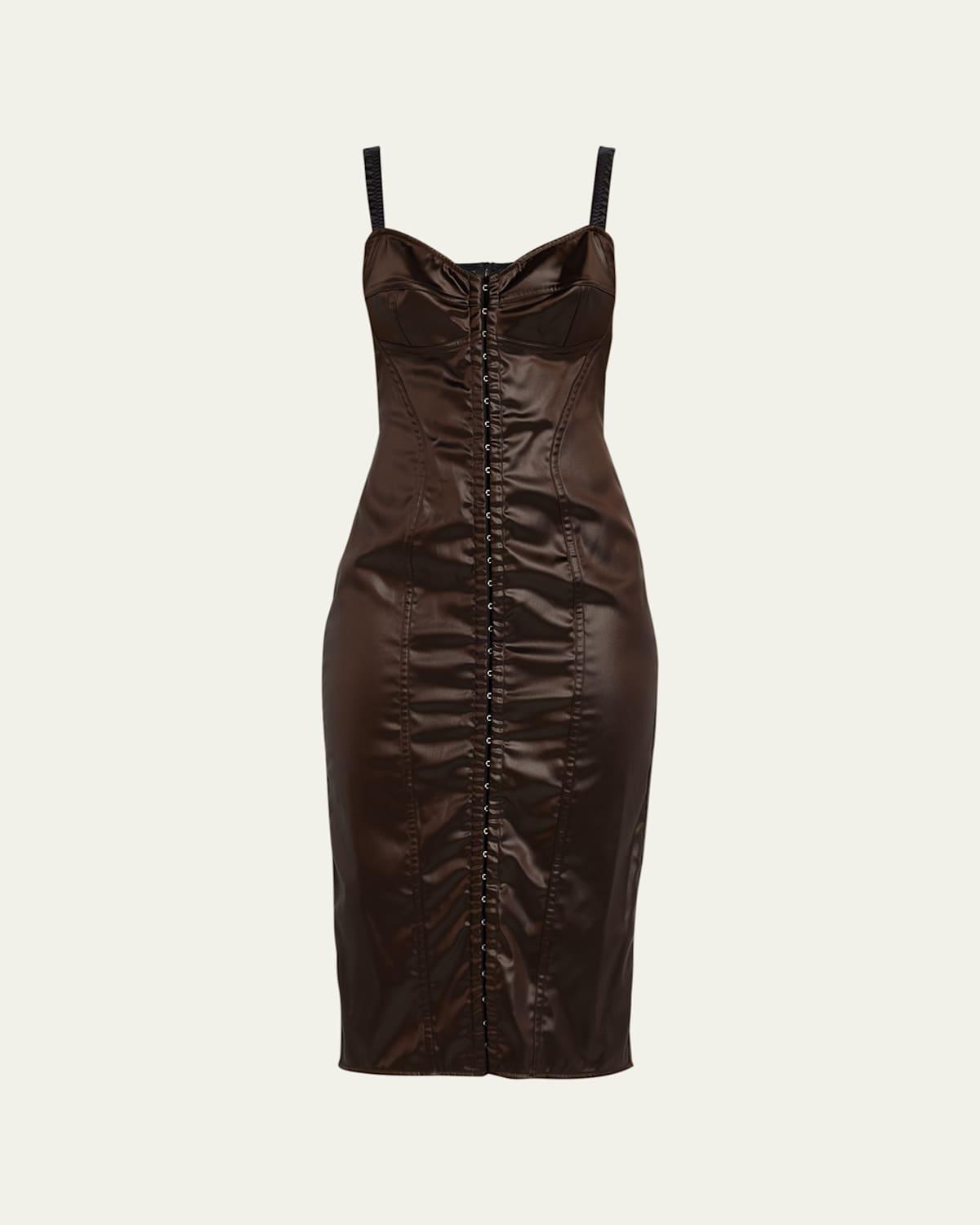 Womens Waxed Bustier Body-Con Midi-Dress Product Image