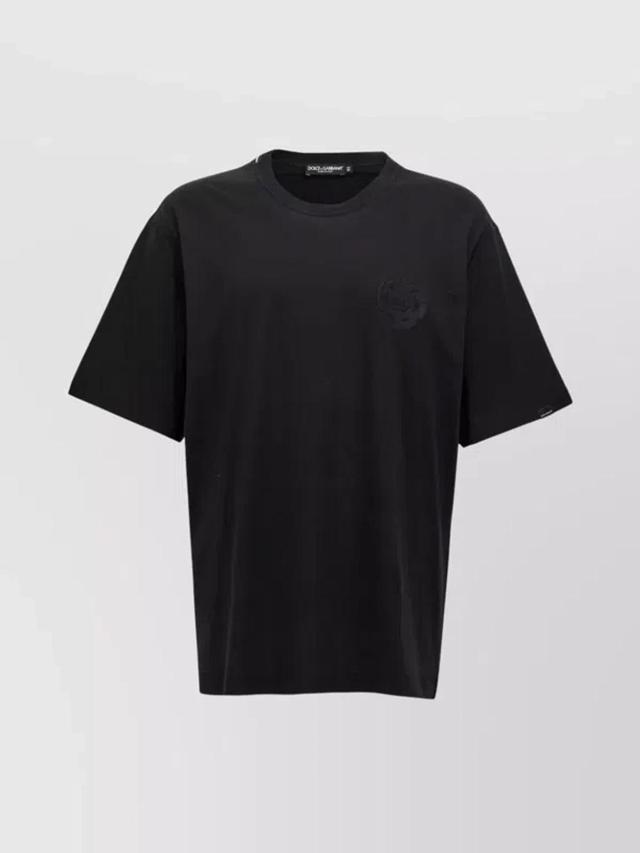 Embroidered Logo Crew Neck T-shirt In Black Product Image