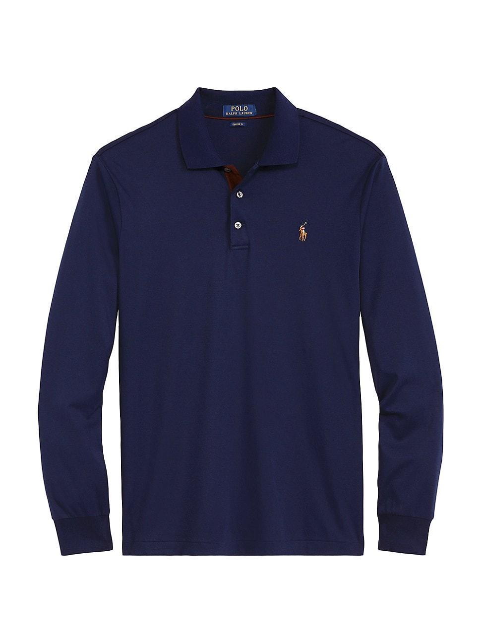 Polo Ralph Lauren Mens Classic-Fit Long Sleeve Soft Cotton Polo Shirt Product Image