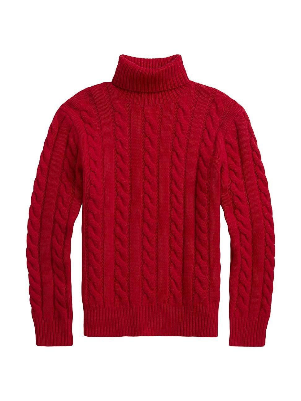 Mens Cable Knit Turtleneck Sweater Product Image