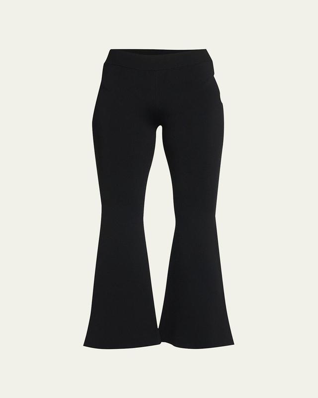 Compact Cropped Flare Knit Pants Product Image