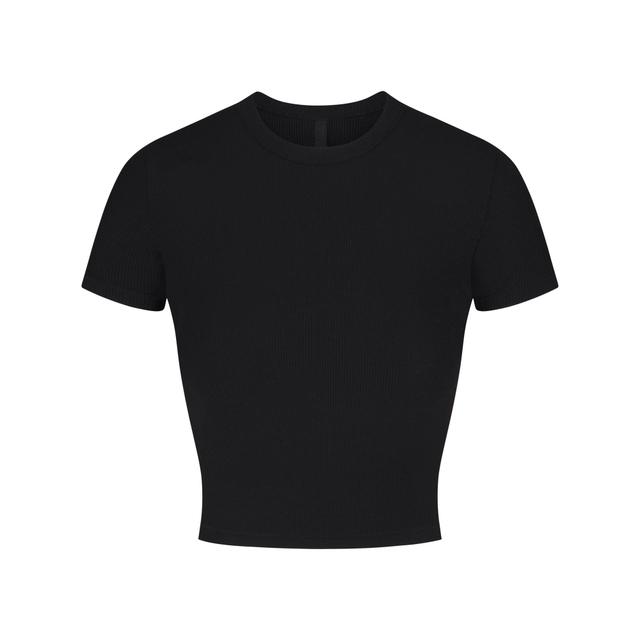 SOFT LOUNGE CROPPED T-SHIRT | ONYX Product Image