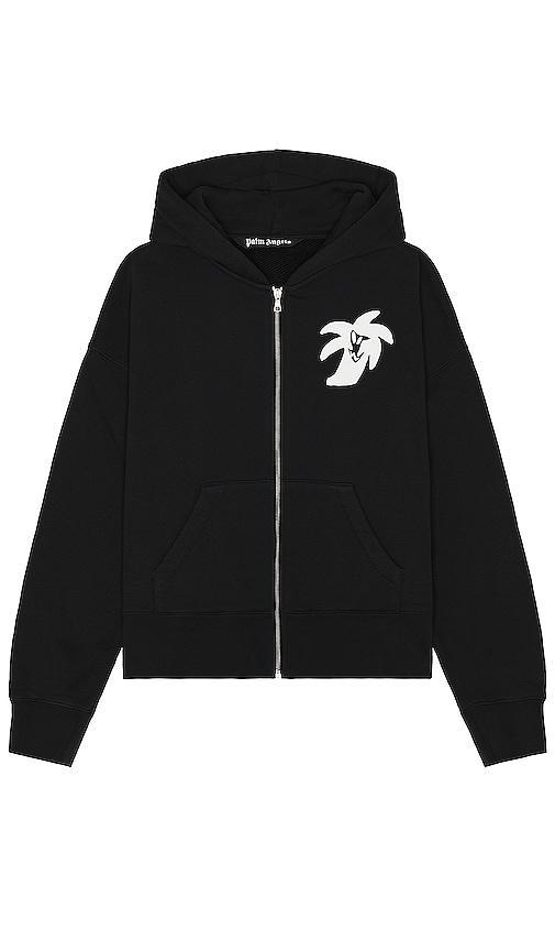 Palm Angels Hunter Hoodie in Black. Size XL/1X. Product Image