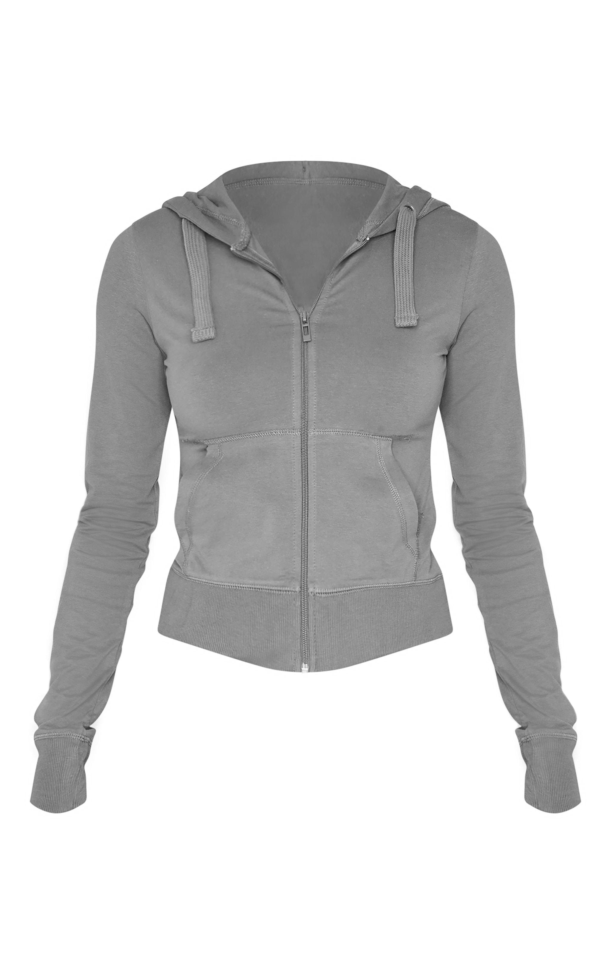 Charcoal Zip Up Fitted Track Top Product Image