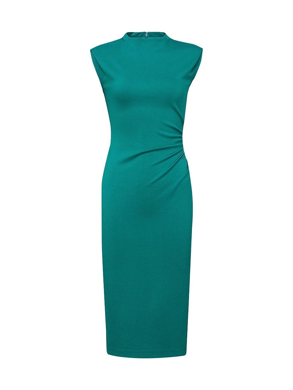 Womens Darrius Ruched Jersey Midi-Dress Product Image