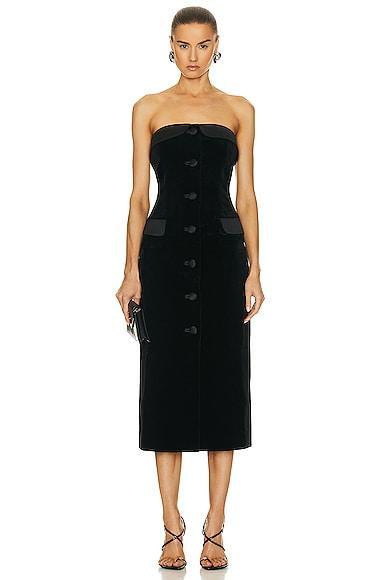 MARIANNA SENCHINA Diana Midi Jacket Dress Black. (also in M). Product Image