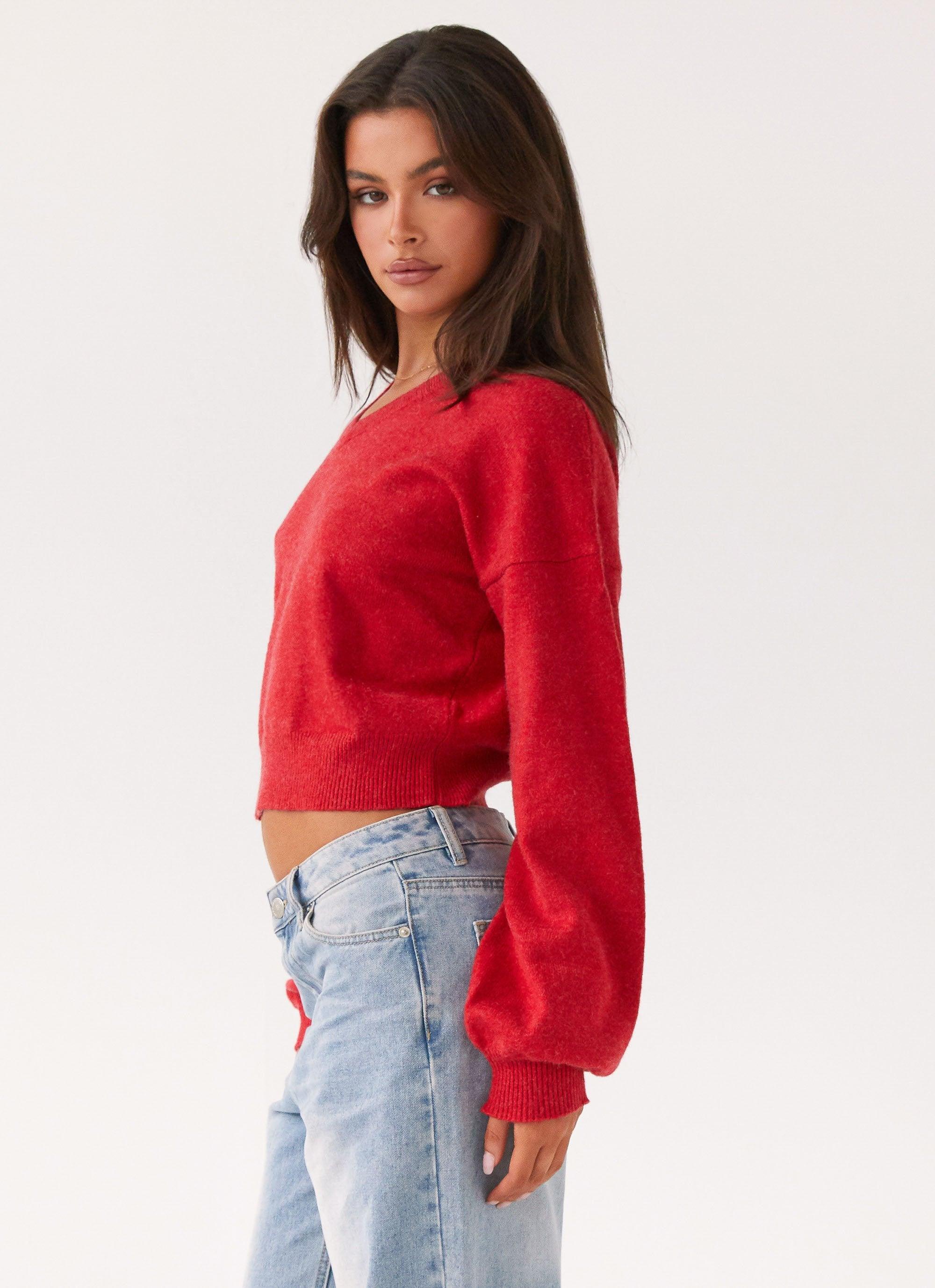 Deserve Me Knit Top - Cherry Product Image