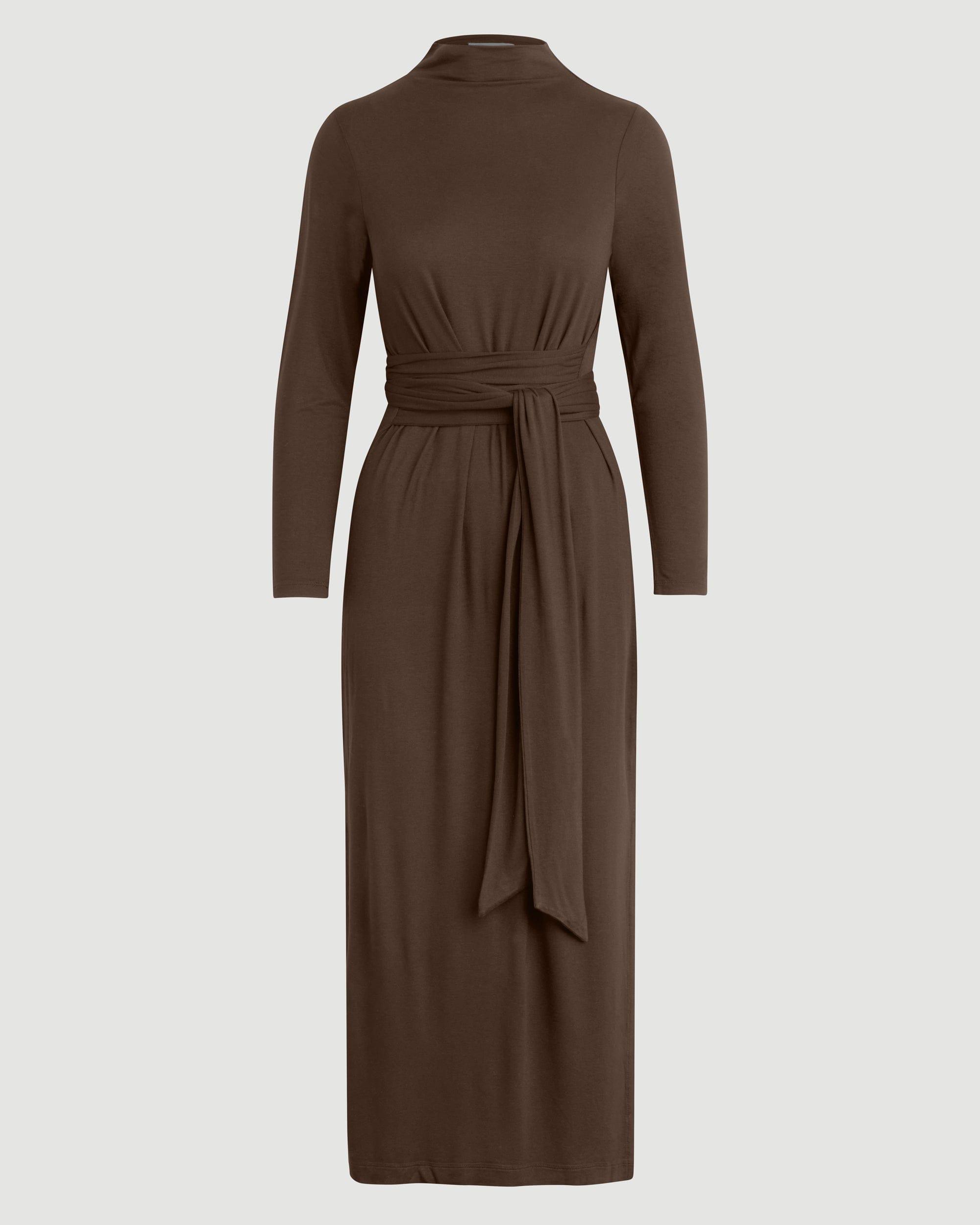 Vero Tie-Front Long-Sleeve Dress (Petite) Product Image