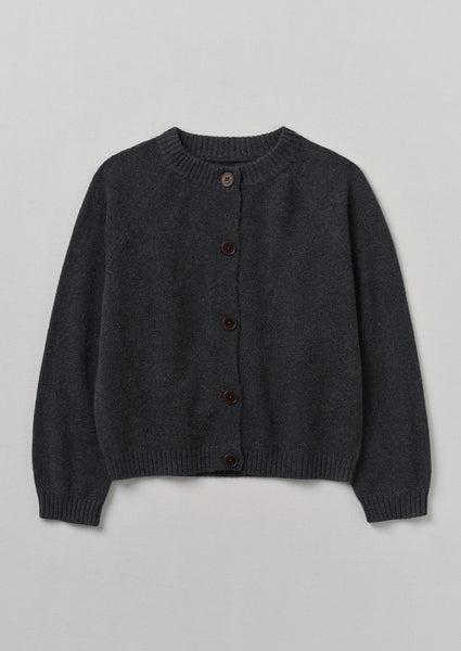 Eden Wool Cashmere Raglan Cardigan | Charcoal Product Image