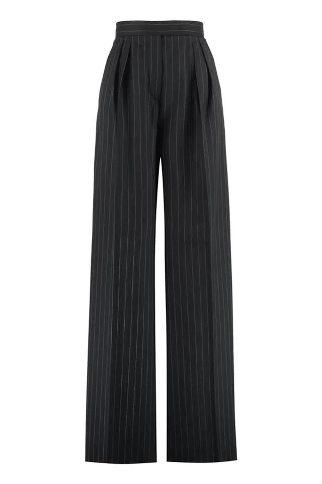 Baba Wool Wide-leg Trousers In Black Product Image