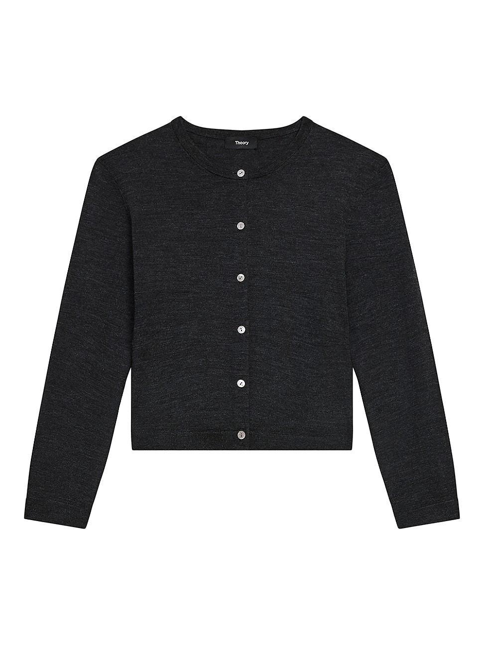 Womens Merino Wool Crop Cardigan Product Image