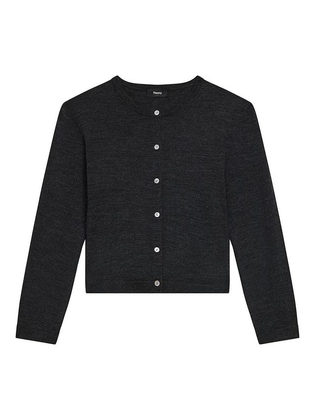 Womens Merino Wool Crop Cardigan Product Image