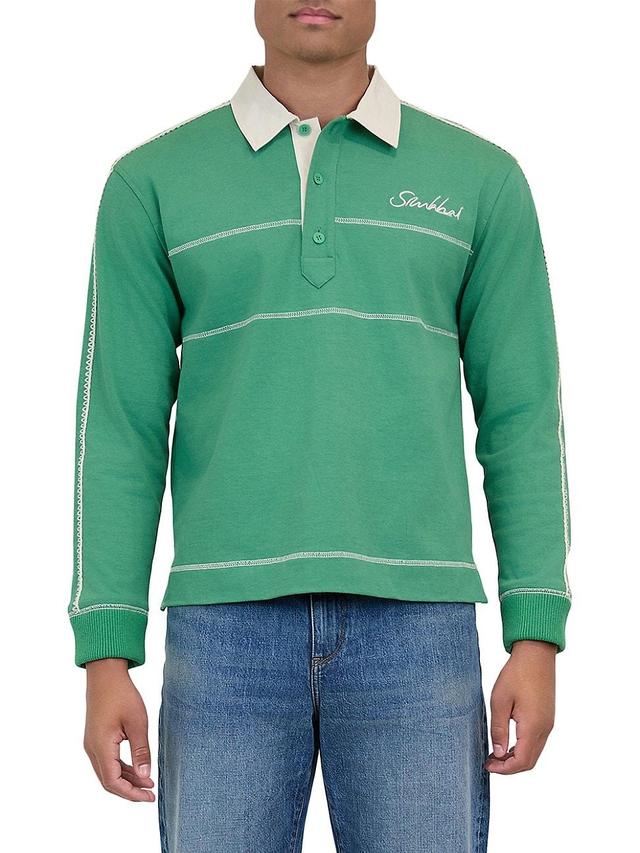 Mens Liam Cotton Long-Sleeve Polo Shirt Product Image