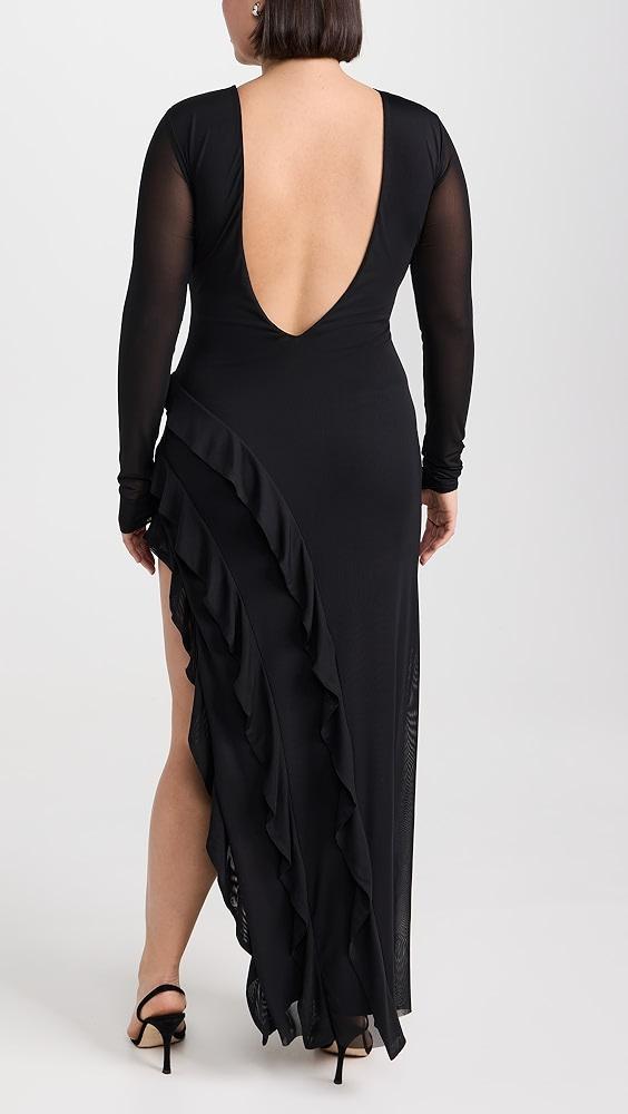 AFRM Jacie Ruffle Open Back Maxi Dress | Shopbop Product Image