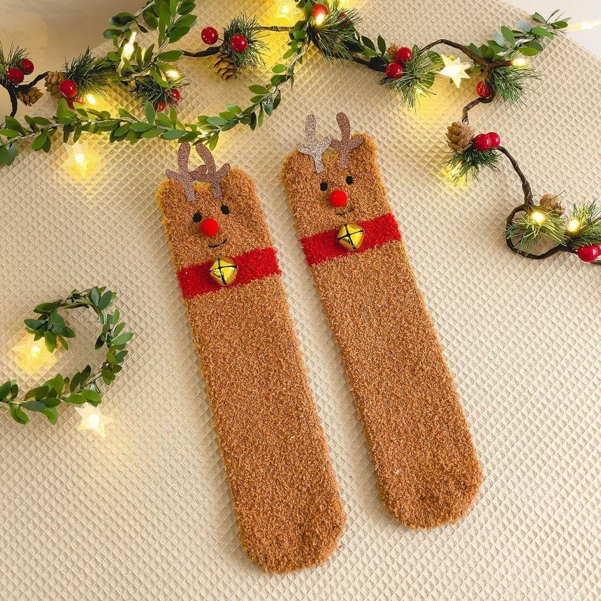 Christmas Cartoon Fleece Socks Product Image