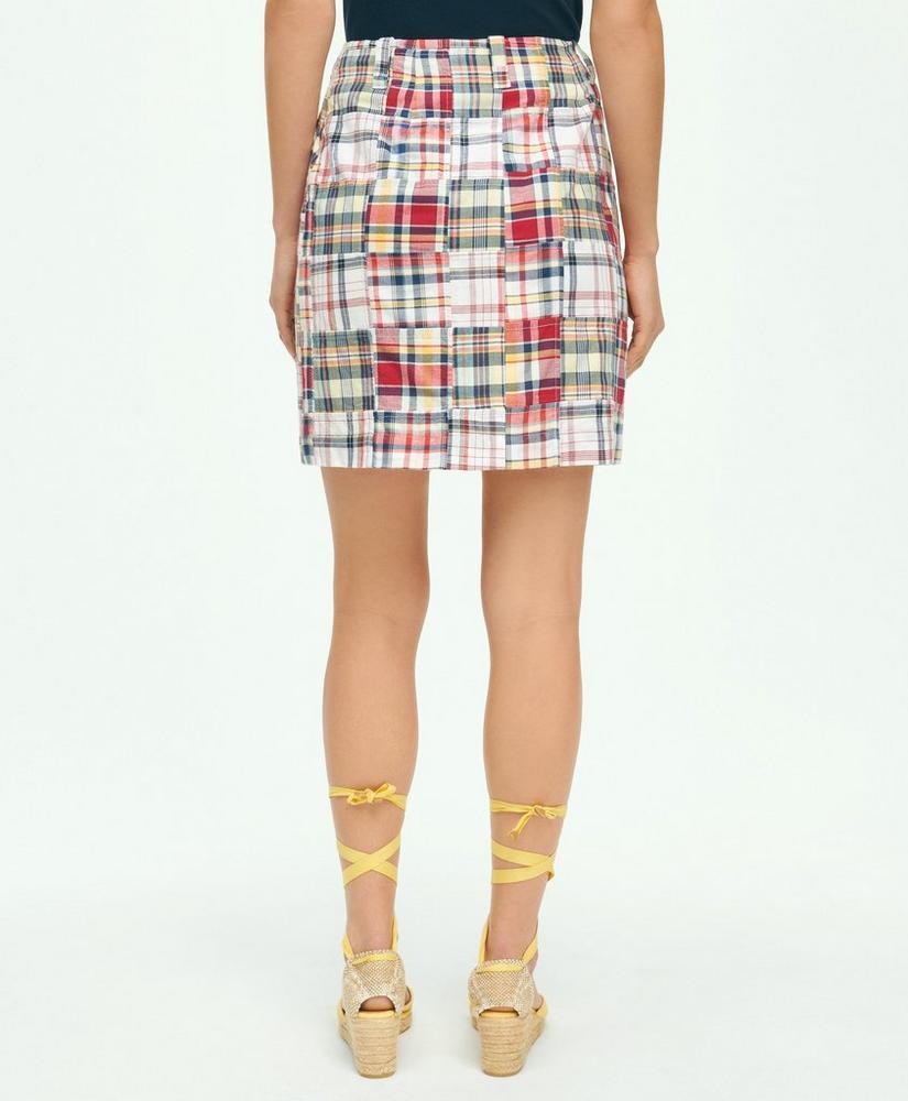 Madras Patchwork Pencil Skirt In Cotton Product Image