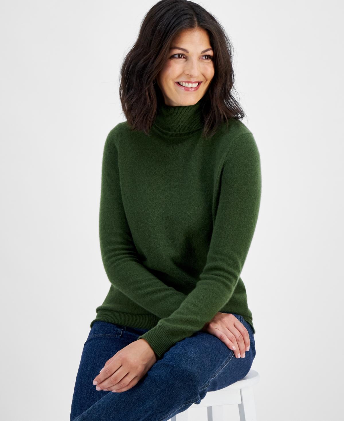 Charter Club 100% Cashmere Womens Turtleneck Sweater, Regular & Petites, Created for Macys Product Image