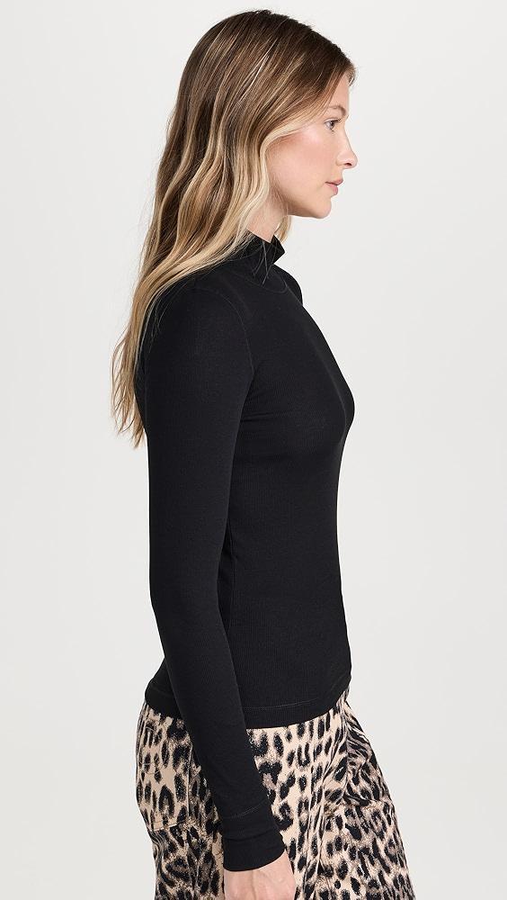 GANNI Soft Cotton Rib Long Sleeve T-Shirt | Shopbop Product Image