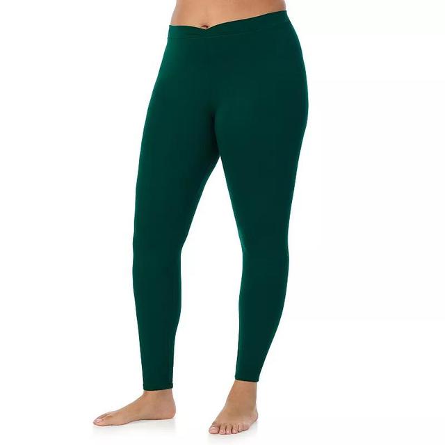 Plus Size Cuddl Duds Softwear with Stretch Leggings, Womens Green Product Image