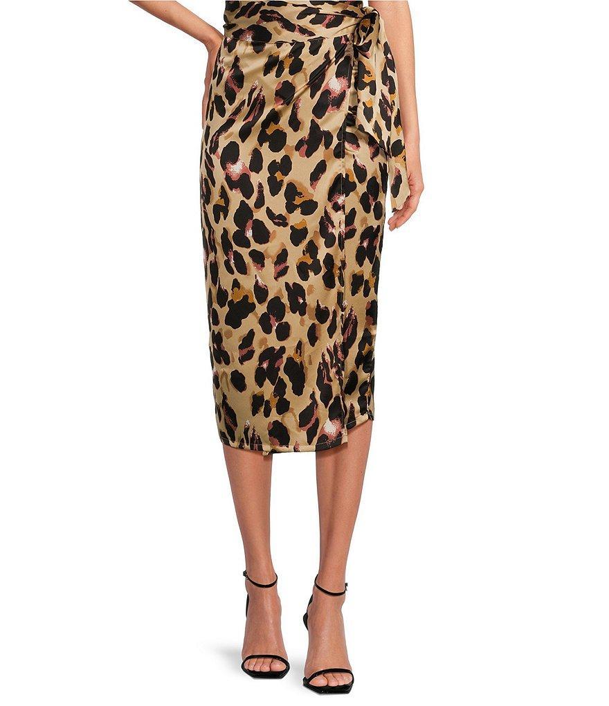 Never Fully Dressed Jaspre Leopard Print Wrap Midi Skirt product image