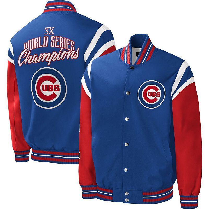 Mens G-iii Sports by Carl Banks Royal Chicago Cubs Title Holder Full-Snap Varsity Jacket Product Image