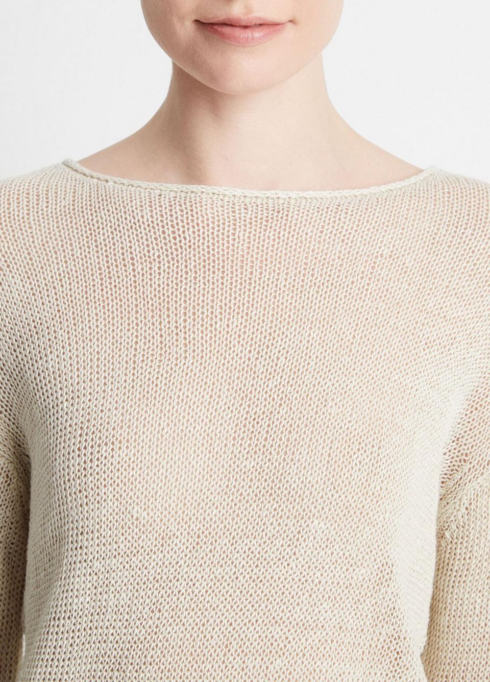 Italian Linen Drop-Shoulder Pullover Sweater Product Image